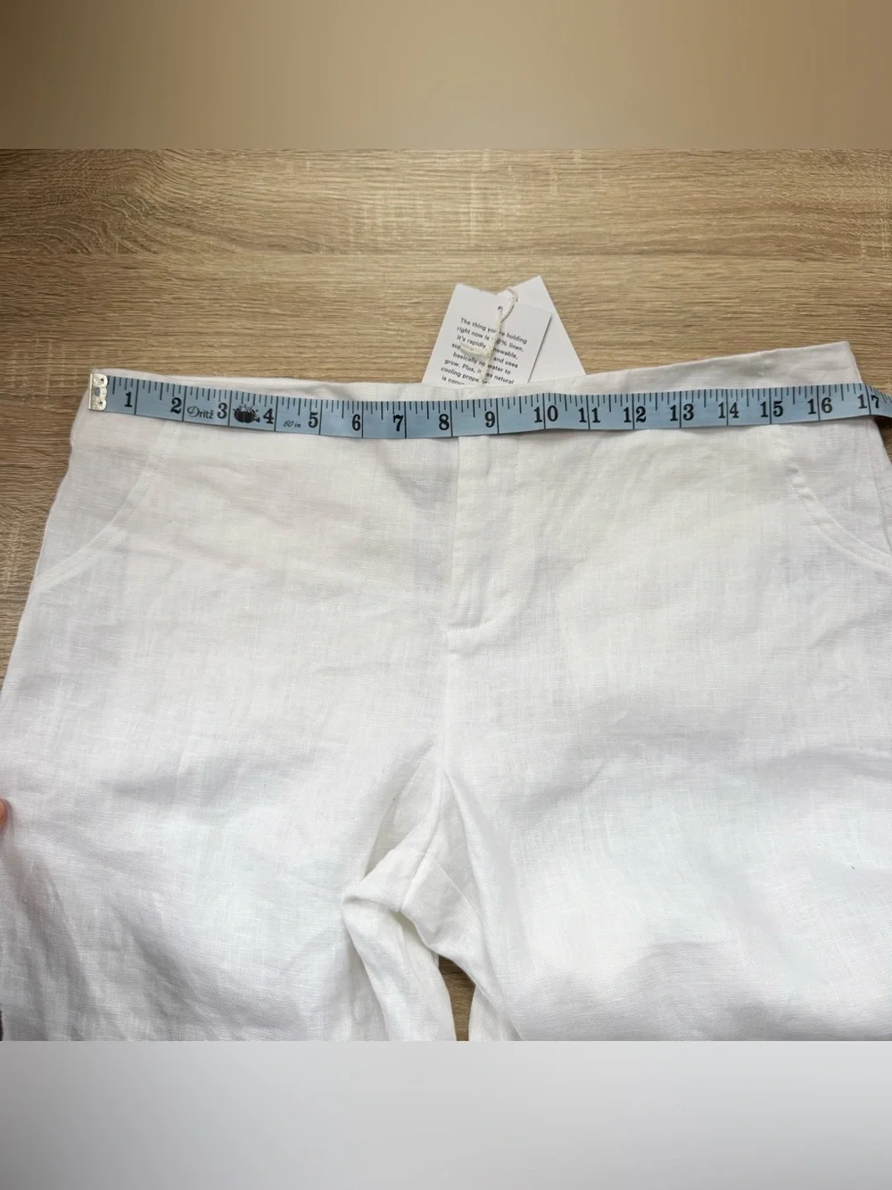 NWT Reformation Vida Linen Low Rise Pants White 8